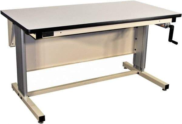 Proline - 72 Wide x 30" Deep x 42" High, Static Dissipative Workbench - T-Molded Edge, Adjustable Height Legs, Beige - Benchmark Tooling