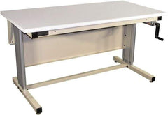 Proline - 60 Wide x 30" Deep x 42" High, Static Dissipative Workbench - Bull Nose Edge, Adjustable Height Legs, Beige - Benchmark Tooling