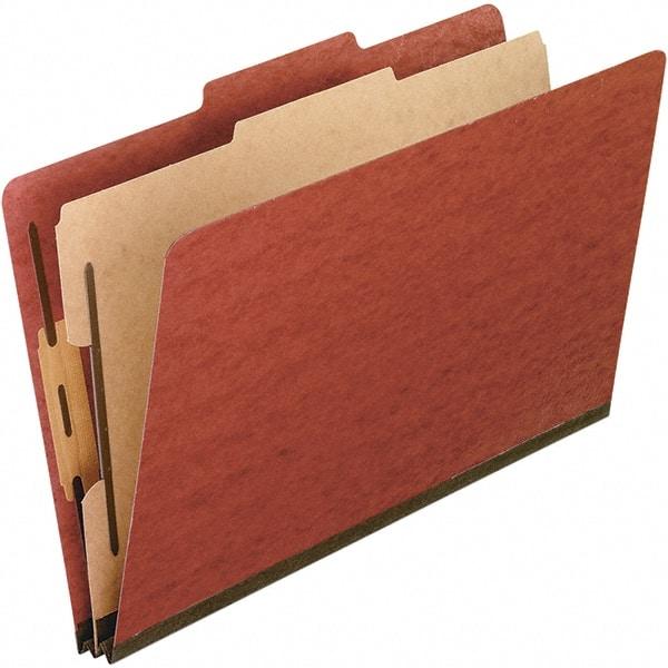 Pendaflex - 8-1/2 x 11", Letter Size, Red, Classification Folders with Top Tab Fastener - 25 Point Stock, Right of Center Tab Cut Location - Benchmark Tooling