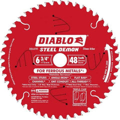 Freud - 6-3/4" Diam, 20mm Arbor Hole Diam, 48 Tooth Wet & Dry Cut Saw Blade - Carbide-Tipped, Burr-Free Action, Standard Round Arbor - Benchmark Tooling