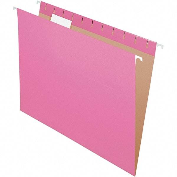 Pendaflex - 8-1/2 x 11", Letter Size, Pink, Hanging File Folder - 11 Point Stock, 1/5 Tab Cut Location - Benchmark Tooling