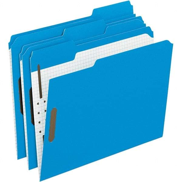 Pendaflex - 11-5/8 x 9-1/2", Letter Size, Blue, File Folders with Top Tab - 11 Point Stock, Assorted Tab Cut Location - Benchmark Tooling