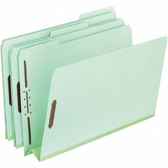 Pendaflex - 8-1/2 x 11", Letter Size, Green, Classification Folders with Top Tab Fastener - 25 Point Stock, Assorted Tab Cut Location - Benchmark Tooling