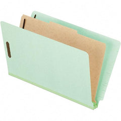 Pendaflex - 8-1/2 x 14", Legal, Pale Green, Classification Folders with End Tab Fastener - 25 Point Stock, End Tab Cut Location - Benchmark Tooling