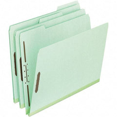 Pendaflex - 8-1/2 x 11", Letter Size, Green, Classification Folders with Top Tab Fastener - 25 Point Stock, Assorted Tab Cut Location - Benchmark Tooling