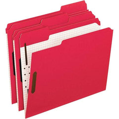 Pendaflex - 11-5/8 x 9-1/2", Letter Size, Red, File Folders with Top Tab - 11 Point Stock, Assorted Tab Cut Location - Benchmark Tooling