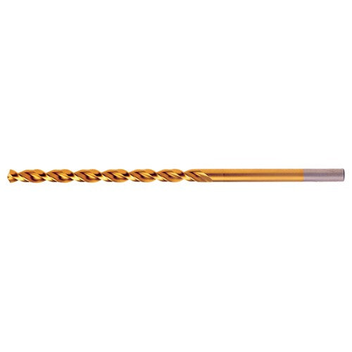 13/32 RHS / RHC HSS-CO 8% (M42) 135 Degree Split Point Q-Cobalt Wide Land Parabolic Taper Length Drill - TiN