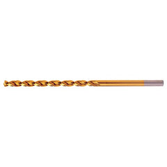 13/32 RHS / RHC HSS-CO 8% (M42) 135 Degree Split Point Q-Cobalt Wide Land Parabolic Taper Length Drill - TiN