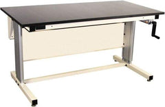 Proline - 60 Wide x 30" Deep x 42" High, Chem-Guard Workbench - Adjustable Height Legs, Beige - Benchmark Tooling