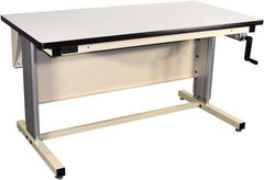 Proline - 60 Wide x 30" Deep x 42" High, Plastic Laminate Workbench - T-Molded Edge, Adjustable Height Legs, Beige - Benchmark Tooling