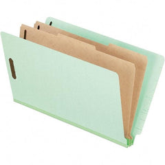 Pendaflex - 8-1/2 x 14", Legal, Pale Green, Classification Folders with End Tab Fastener - 25 Point Stock, End Tab Cut Location - Benchmark Tooling