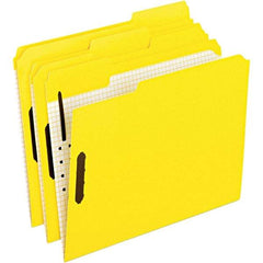 Pendaflex - 11-5/8 x 9-1/2", Letter Size, Yellow, File Folders with Top Tab - 11 Point Stock, Assorted Tab Cut Location - Benchmark Tooling