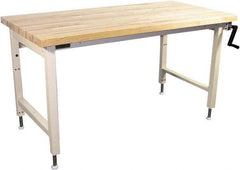 Proline - 60 Wide x 30" Deep x 42" High, Maple Workbench - Adjustable Height Legs, Beige - Benchmark Tooling