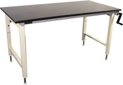 Proline - 60 Wide x 30" Deep x 42" High, Epoxy Resin Workbench - Adjustable Height Legs, Beige - Benchmark Tooling