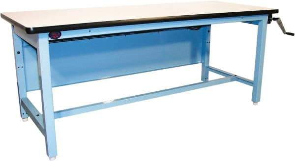 Proline - 72 Wide x 30" Deep x 42" High, Static Dissipative Workbench - T-Molded Edge, Adjustable Height Legs, Blue - Benchmark Tooling