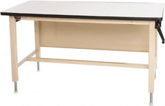 Proline - 72 Wide x 30" Deep x 42" High, Static Dissipative Workbench - T-Molded Edge, Adjustable Height Legs, Beige - Benchmark Tooling