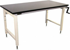 Proline - 60 Wide x 30" Deep x 42" High, Chem-Guard Workbench - Adjustable Height Legs, Beige - Benchmark Tooling