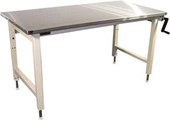 Proline - 60 Wide x 30" Deep x 42" High, Stainless Steel Workbench - Adjustable Height Legs, Beige - Benchmark Tooling