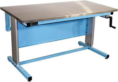 Proline - 72 Wide x 30" Deep x 42" High, Stainless Steel Workbench - Adjustable Height Legs, Blue - Benchmark Tooling