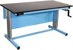 Proline - 60 Wide x 30" Deep x 42" High, Epoxy Resin Workbench - Adjustable Height Legs, Blue - Benchmark Tooling