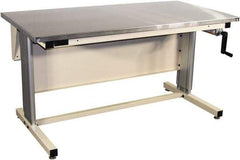 Proline - 60 Wide x 30" Deep x 42" High, Stainless Steel Workbench - Adjustable Height Legs, Beige - Benchmark Tooling