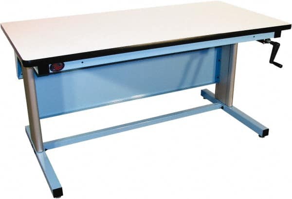 Proline - 60 Wide x 30" Deep x 42" High, Static Dissipative Workbench - T-Molded Edge, Adjustable Height Legs, Blue - Benchmark Tooling