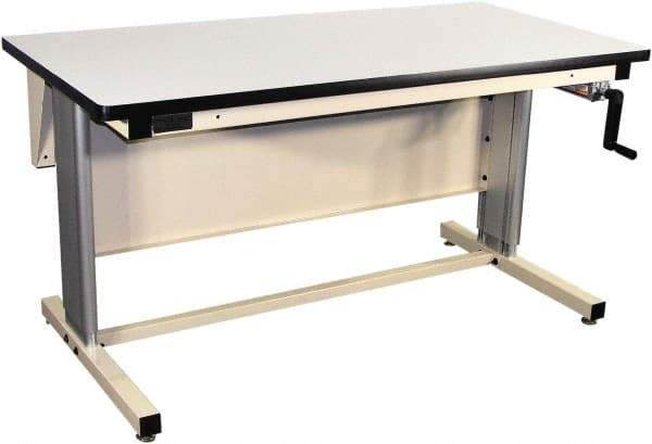 Proline - 60 Wide x 30" Deep x 42" High, Static Dissipative Workbench - T-Molded Edge, Adjustable Height Legs, Beige - Benchmark Tooling