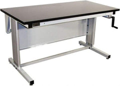 Proline - 72 Wide x 30" Deep x 42" High, Chem-Guard Workbench - Adjustable Height Legs, Gray - Benchmark Tooling