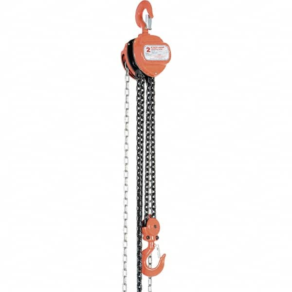 Vestil - 4,000 Lb Lifting Capacity, 20' Lift Height, Hand Hoist - Made from Chain - Benchmark Tooling