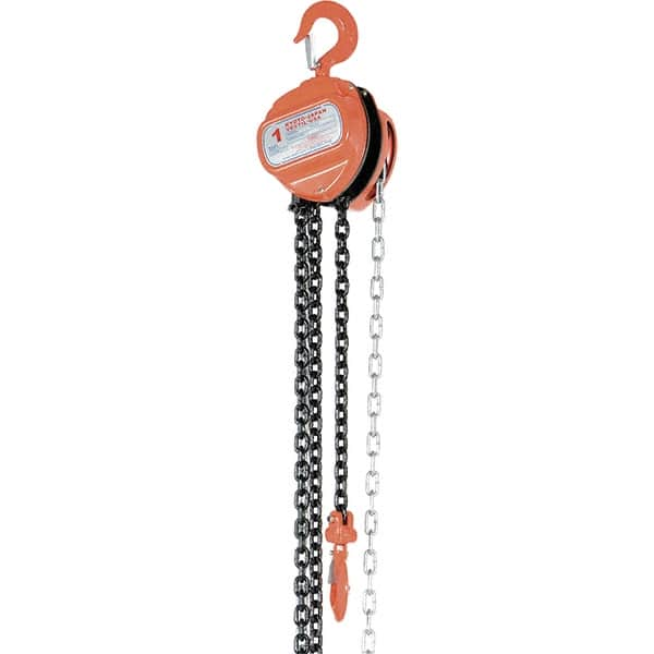 Vestil - 2,000 Lb Lifting Capacity, 20' Lift Height, Hand Hoist - Made from Chain - Benchmark Tooling