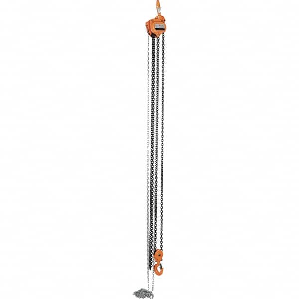 Vestil - 6,000 Lb Lifting Capacity, 15' Lift Height, Hand Hoist - Made from Chain - Benchmark Tooling