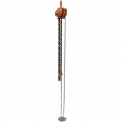 Vestil - 3,000 Lb Lifting Capacity, 10' Lift Height, Hand Hoist - Made from Chain - Benchmark Tooling