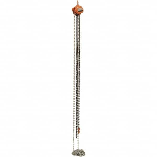 Vestil - 1,000 Lb Lifting Capacity, 20' Lift Height, Hand Hoist - Made from Chain - Benchmark Tooling