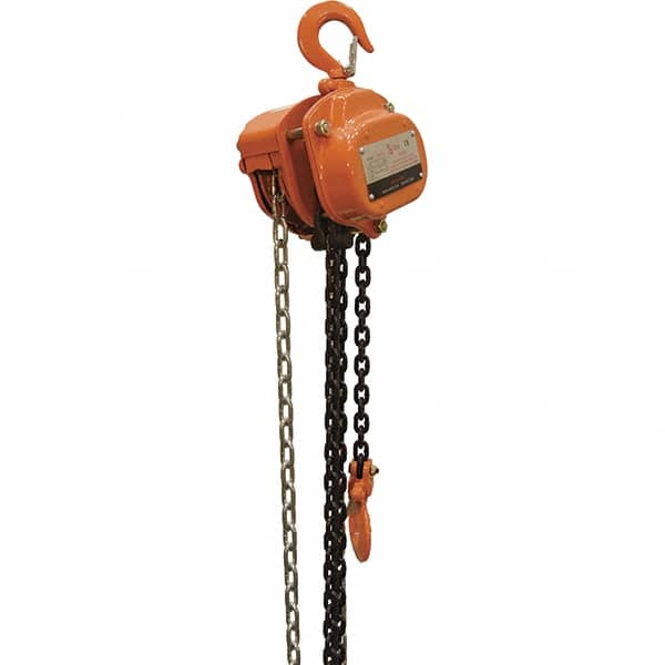 Vestil - 1,000 Lb Lifting Capacity, 15' Lift Height, Hand Hoist - Made from Chain - Benchmark Tooling