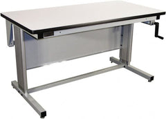 Proline - 72 Wide x 30" Deep x 42" High, Plastic Laminate Workbench - T-Molded Edge, Adjustable Height Legs, Gray - Benchmark Tooling