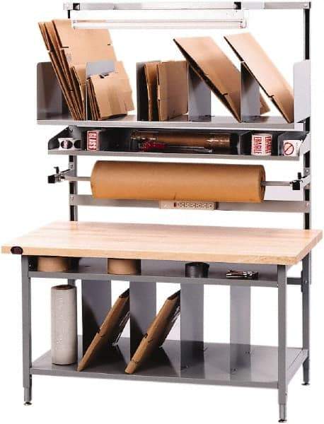 Proline - 72 Wide x 30" Deep x 36" High, Maple Workbench - Adjustable Height Legs, Gray - Benchmark Tooling