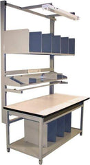 Proline - 72 Wide x 30" Deep x 36" High, Static Dissipative Workbench - T-Molded Edge, Adjustable Height Legs, Gray - Benchmark Tooling