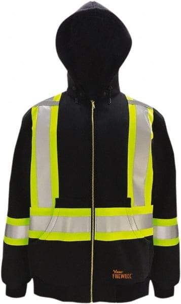 Viking - Size M Flame Resistant/Retardant Jacket - Black, Cotton, Zipper Closure, 40" Chest - Benchmark Tooling