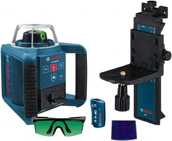 Bosch - 650' Measuring Range, 1/8" at 100' Accuracy, Self-Leveling Horizontal & Vertical Rotary Laser - ±5° Self Leveling Range, 1 Beam, 2-D Battery Included - Benchmark Tooling