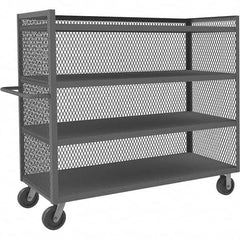 Durham - 3,000 Lb Capacity 4-Shelf 3-Sided Mesh Truck - Benchmark Tooling