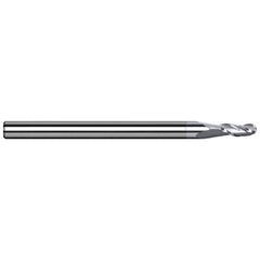 Harvey Tool - Ball End Mills; Mill Diameter (Inch): 1/64 ; Mill Diameter (Decimal Inch): 0.0150 ; Number of Flutes: 3 ; Length of Cut (Decimal Inch): 0.0230 ; Material: Solid Carbide ; Overall Length (Inch): 1-1/2 - Exact Industrial Supply