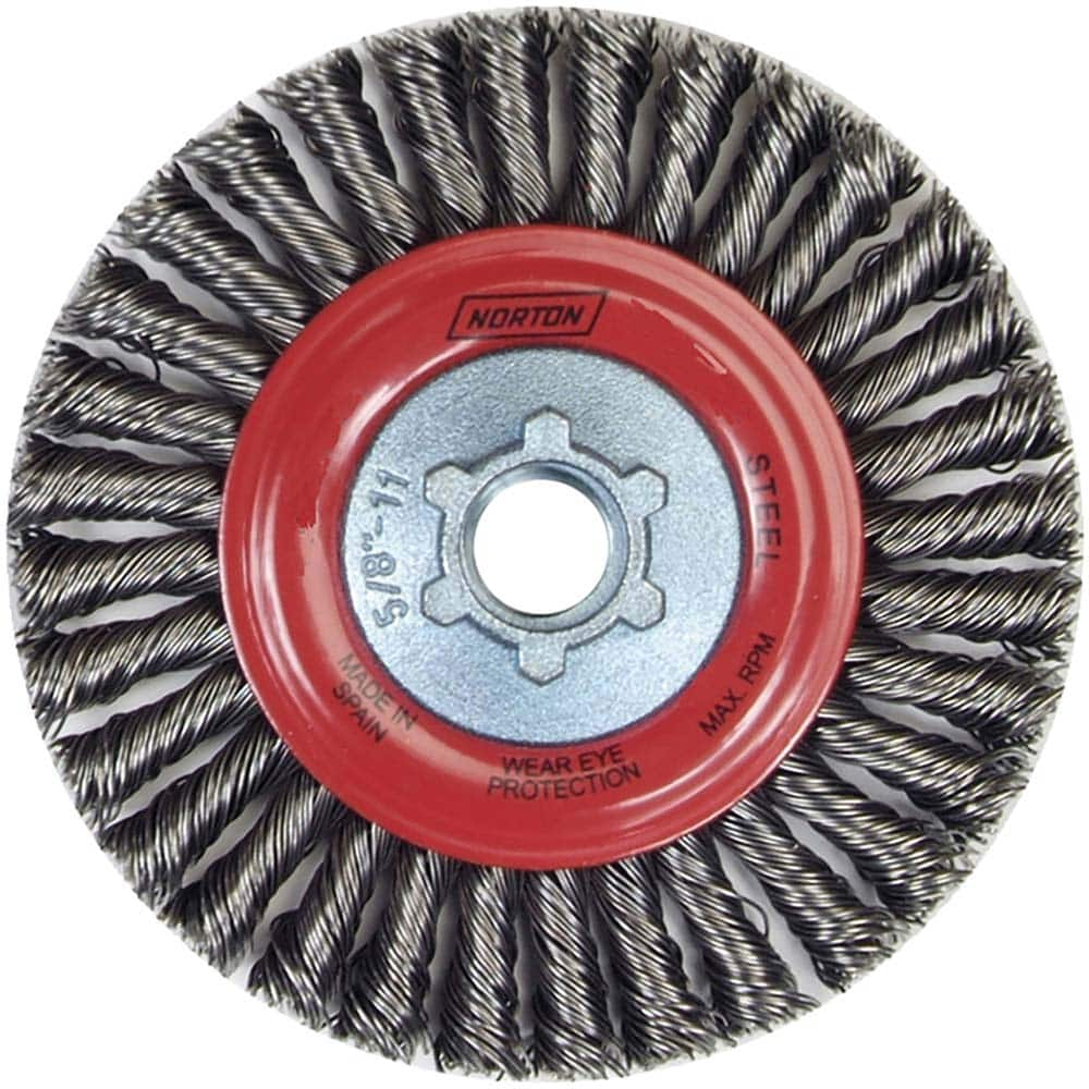 Norton - 9" OD, 5/8-11 Arbor Hole, Stringer Bead Carbon Wheel Brush - Benchmark Tooling