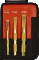 Mayhew - 3 Piece Brass Scraper Chisel Set - Sizes Included 3/8 to 5/8" - Benchmark Tooling