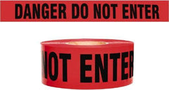 NMC - 135' Long x 3" Wide Roll, 100% Cotton, Red Barricade Tape - Message: Caution - Do Not Enter - Benchmark Tooling