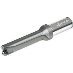 Walter - 156mm Max Drill Depth, 4xD, 39mm Diam, Indexable Insert Drill - 2 Inserts, 40mm Shank Diam, Straight Shank - Benchmark Tooling