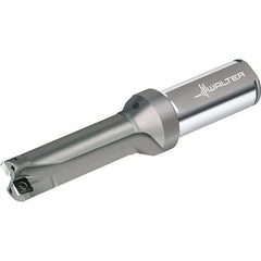 Walter - 63mm Max Drill Depth, 3xD, 21mm Diam, Indexable Insert Drill - 2 Inserts, 25mm Shank Diam, Straight Shank - Benchmark Tooling