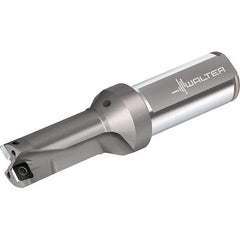 Walter - 74mm Max Drill Depth, 2xD, 37mm Diam, Indexable Insert Drill - 2 Inserts, 40mm Shank Diam, Straight Shank - Benchmark Tooling