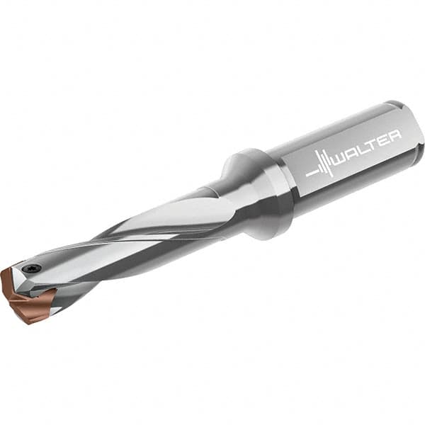 Walter - 15 to 15.99mm Diam, 3xD, 77mm Max Depth, 16mm Shank Diam, 128mm OAL, Replaceable Tip Drill - P6001-D15..R, P6003-D15..R, P6004-D15..R, P6005-D15..R Insert, D4140 Toolholder, Series D4140 - Benchmark Tooling