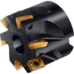 Walter - 5 Inserts, 50mm Cut Diam, 16mm Max Depth of Cut, Indexable Square-Shoulder Face Mill - 0° Lead Angle, 40mm High, LDMW08T204R & LDMT08T204R Insert Compatibility, Through Coolant - Benchmark Tooling