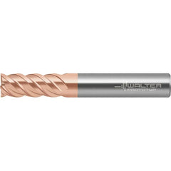 Walter-Prototyp - 8mm, 19mm LOC, 8mm Shank Diam, 63mm OAL, 4 Flute, Solid Carbide Square End Mill - TiAlSiN Finish, Spiral Flute, 50° Helix, Right Hand Cut, Right Hand Flute, Series MC388 - Benchmark Tooling